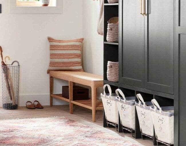 Wooden Bench for Mudroom